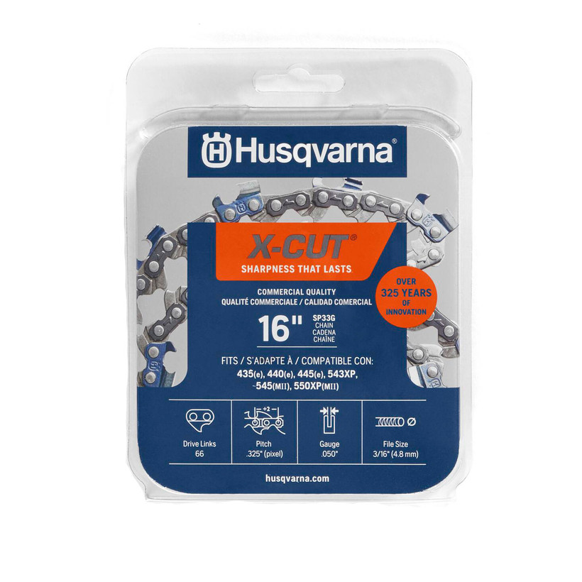 Active slide of Husqvarna X-CUT SP33G Semi-Chisel Chainsaw Chain