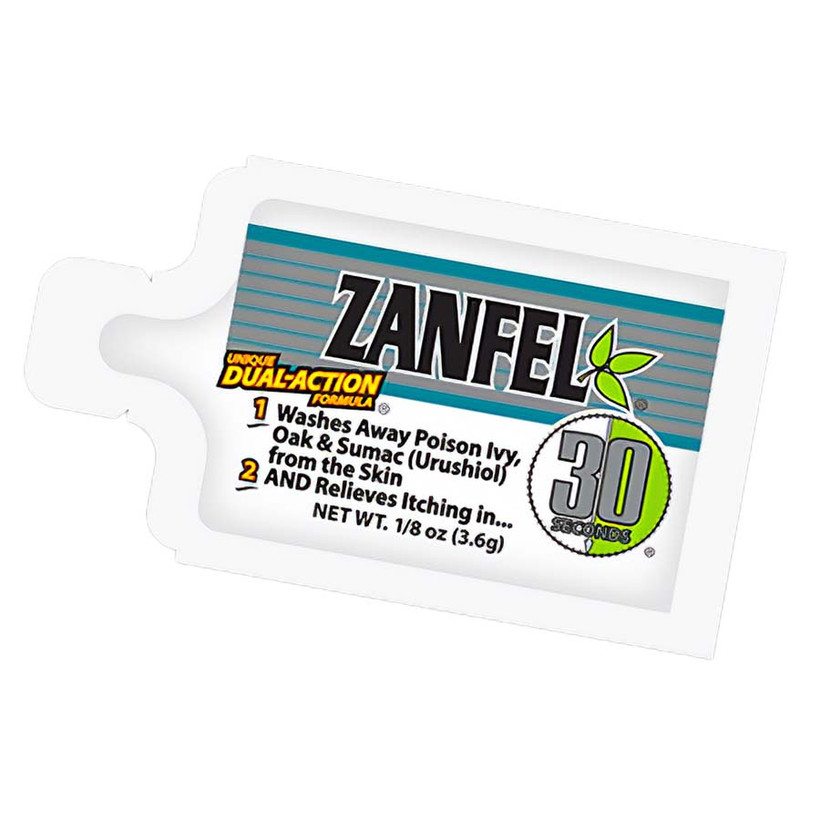 Active slide of Zanfel Poison Ivy Wash - Single Use 1/8 oz. packet