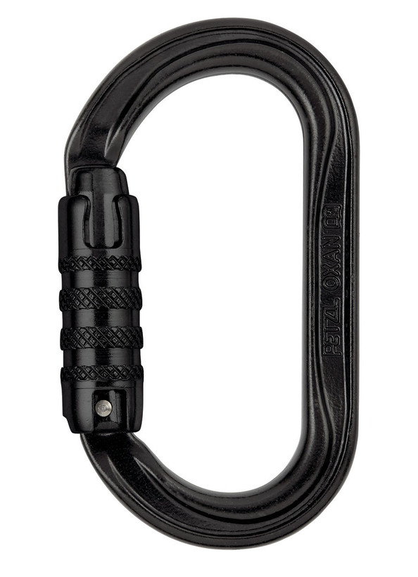 Active slide of Petzl OXAN H-Frame Steel Oval Carabiner - Triact-Lock - Black