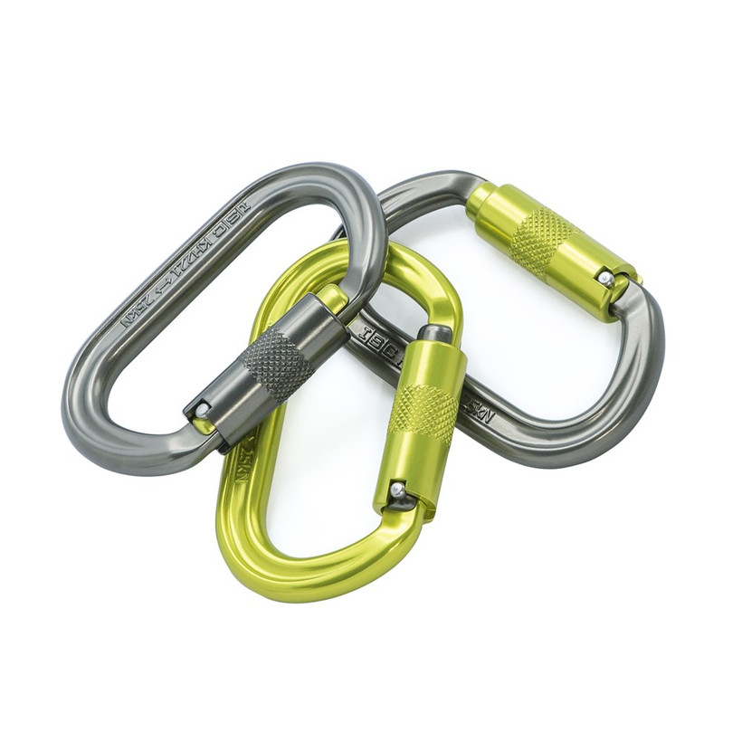 Active slide of ISC Oval Carabiner 3-Pack, Lemon/Titanium
