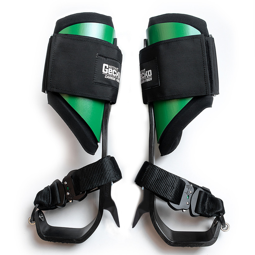 Active slide of Notch Gecko® Carbon Fiber Climbers (Pole Gaffs) with straps