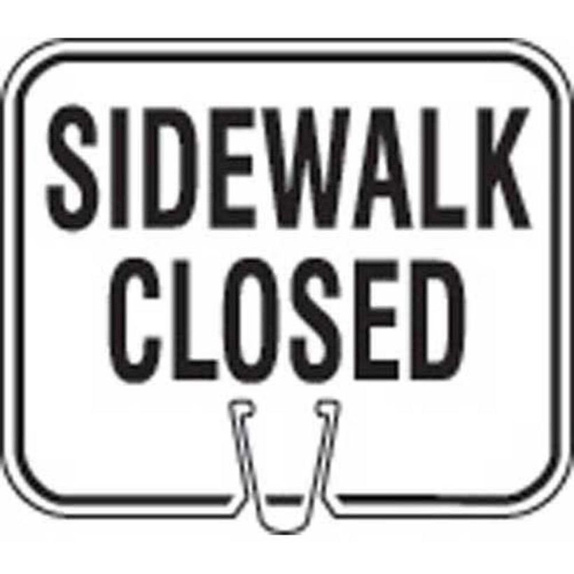 SWCL Cone Sign Legend "SIDEWALK CLOSED"  Size: 12-3/4"w x 10-1/2"h