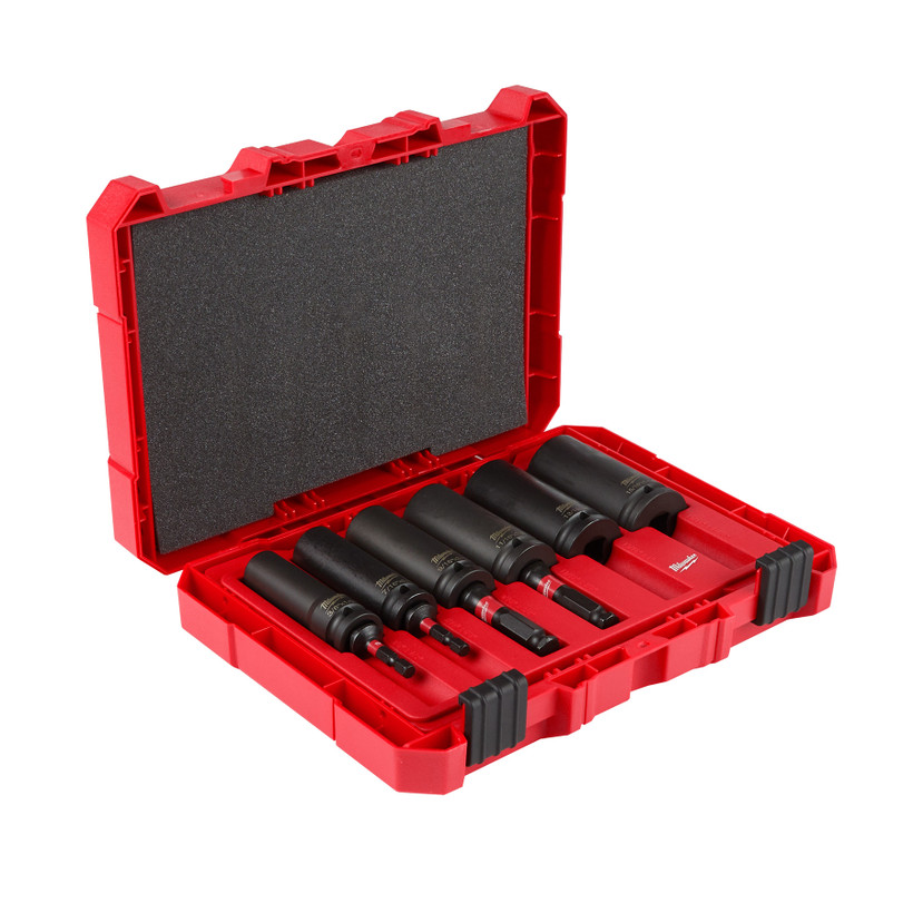 Active slide of Milwaukee Shockwave Lineman's 10PC 2 IN 1 12PT Socket Set