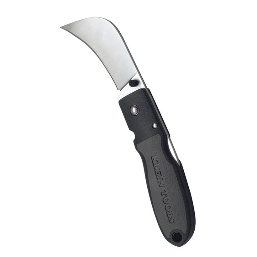 Active slide of Klein Lockback Knife, 2-5/8-Inch Hawkbill Blade, Black Handle
