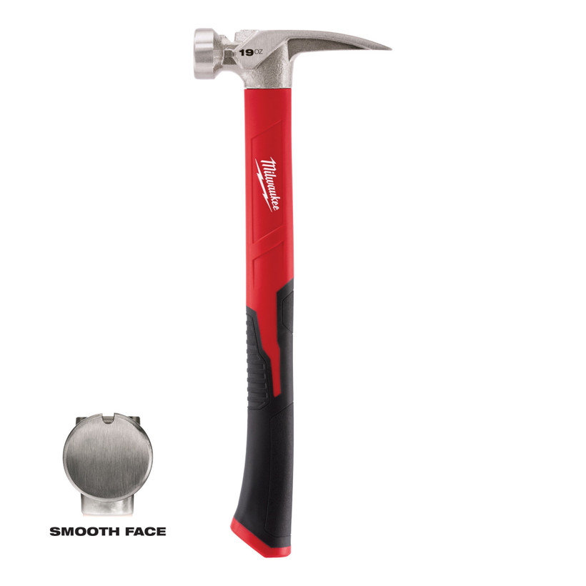 Active slide of Milwaukee 19oz Smooth Face Poly/Fiberglass Handle Hammer

