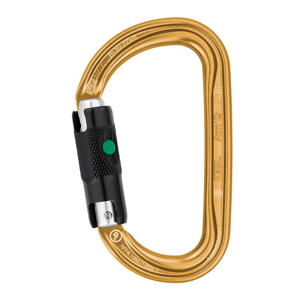 Petzl AmD Ball Lock Carabiner Gold | Sherrilltree