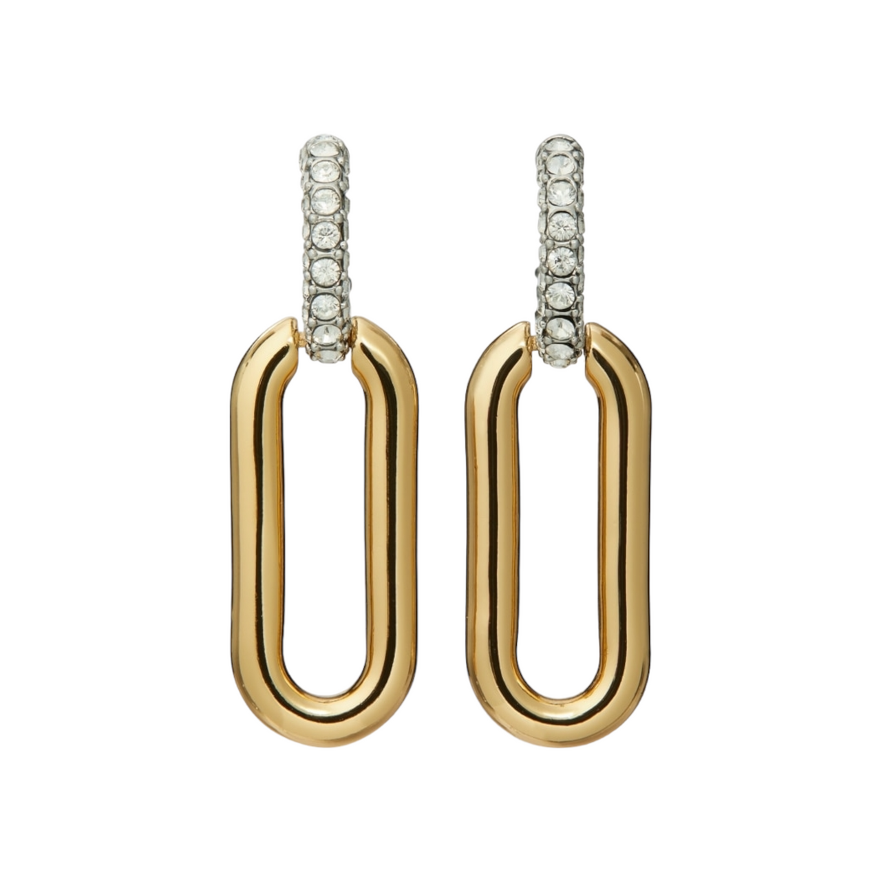 Tory Burch Pierced-T Hoop Earring in Metallic