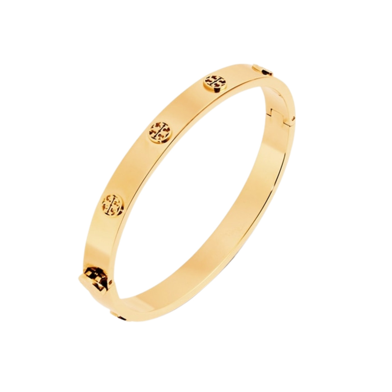 Tory Burch Two Tone Gold&Silver Logo Stackable Ring