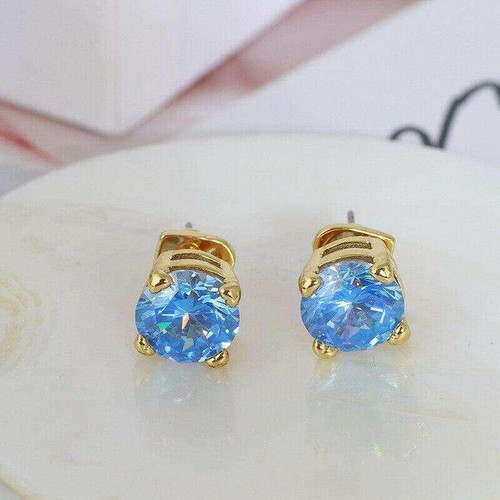 Kate Spade Blue Crystal Stud Holiday Stud Earrings w/ Gift box Luxe Galaxy