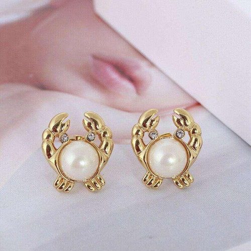 Kate Spade Gold Shore Thing Pearl Crab Stud Earrings w/ Gift Box Luxe Galaxy
