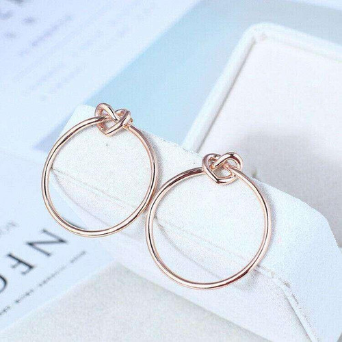 Kate Spade New York Rose Gold Love Me Knot Hoop Earrings On Card w/ Gift Box Luxe Galaxy