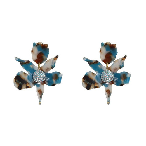Lele Sadough Small Crystal Multi-Color Teal Brown Drop Earrings - Luxe Galaxy