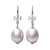 Tory Burch Freshwater Gray Pearl Silver Hook Drop Earrings