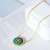 Tory Burch Semi-Precious Green Malachite Pendant Necklace