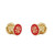 Tory Burch Black, Red, Green, White Reversible Crystal Stud Earrings