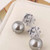 Tory Burch Logo Gray Pearl Silver Drop Earrings Card