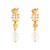 Tory Burch Gold Fishbone Pearl Drop Earrings