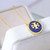 Tory Burch Semi-Precious Blue Lapis Gold Pendant Necklace