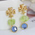 Tory Burch Roxanne Green Double Drop Resin Post Back Earrings