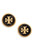 Tory Burch Black Semi-Precious Stone Logo Stud Earrings on Card