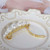 Tory Burch Logo Gold White Pearl Hair Clip