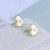 Tory Burch WHITE Heart Lacquered Logo Stud Earrings on Card