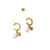 Tory Burch Gold Logo Pearl Hoop Drop Earrings