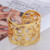 Tory Burch Gold Curved Wide Reva Cuff Bracelet