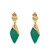 Alexis Bittar Gold Crumpled Cap Drop Green Dangle Earrings w/ Gift Box Luxe Galaxy