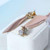 Alexis Bittar Rose Gold Three Tone Stone Scoop Drop Earrings w/ Gift Box Luxe Galaxy