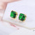 Kate Spade Mini Small Glitter Square Stud Earrings - Green