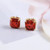 Kate Spade Mini Small Glitter Square Stud Earrings - Red