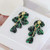 Kate Spade Petal Pushers Green Floral Crystal Drop Linear Earrings w/ Gift box Luxe Galaxy