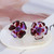 Kate Spade Petal Pushers Purple Floral Crystal Stud Earrings w/ Gift box Luxe Galaxy