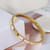 Kate Spade Pink and Gold Set In Stone Enamel Hinged Cuff Bracelet w/ Gift Box Luxe Galaxy