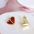 Kate Spade Red Crystal Heart Gold Stud Earrings w/ Gift Box Luxe Galaxy