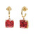 Kate Spade Red Mini Square Glitter Huggies Earrings