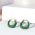 Celine Green Twisted Hoop Drop Earrings w/ Gift Box Luxe Galaxy