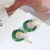 Celine Green Twisted Hoop Drop Earrings w/ Gift Box Luxe Galaxy