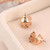 Henri Bendel Grenadine Crystal Pave Flower Shape Gold Tone Stud Earrings Luxe Galaxy