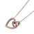 Michael Kors Double Heart Crystal Rose Gold Pendant Necklace