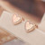 Michael Kors Pave Rose Gold Tone Logo Heart Charm Stud Earrings w/ gift box Luxe Galaxy