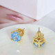Kate Spade Blue Crystal Stud Holiday Stud Earrings w/ Gift box Luxe Galaxy