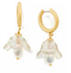 Kate Spade Freshwater Pearl Flower Charm Gold Hoop Drop Earrings w/ Gift Box Luxe Galaxy