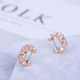 Kate Spade Gatsby Dot Huggies Clear Crystal Rose Gold Tone Earrings Luxe Galaxy
