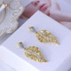 Alexis Bittar Gold Dangle Crystal Encrusted Leaf Drop Earrings w/ Gift Box Luxe Galaxy