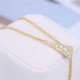 Alexis Bittar Gold Tone Crystal Pave Teardrop Pendant Y Shpae Necklace Luxe Galaxy