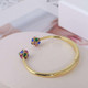 Kate Spade Gold Multi Colored Crystal Cuff Slide On Bracelet w/ Gift Box Luxe Galaxy