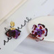 Kate Spade Petal Pushers Purple Floral Crystal Stud Earrings w/ Gift box Luxe Galaxy