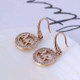 Michael Kors MK Logo Circle Rose Gold Hook Drop Earrings w/ Gift Box Luxe Galaxy